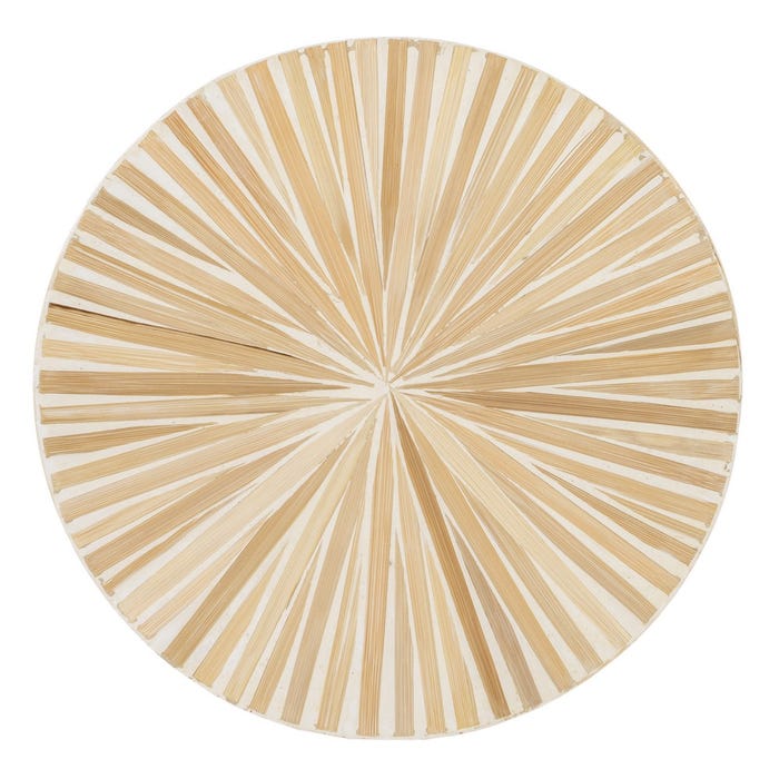 Mesa Auxiliar Beige Bambú / "Mdf" 40 X 40 X 45 Cm