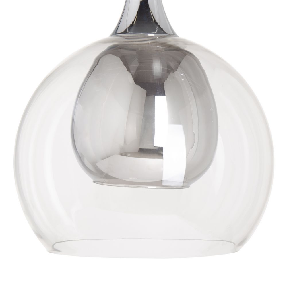 Gray Metal-Glass Ceiling Lamp 33 X 33 X 50 Cm