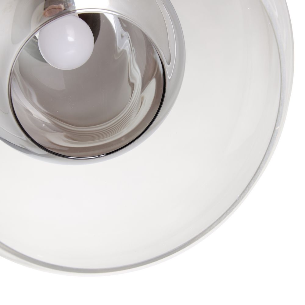 Gray Metal-Glass Ceiling Lamp 33 X 33 X 50 Cm