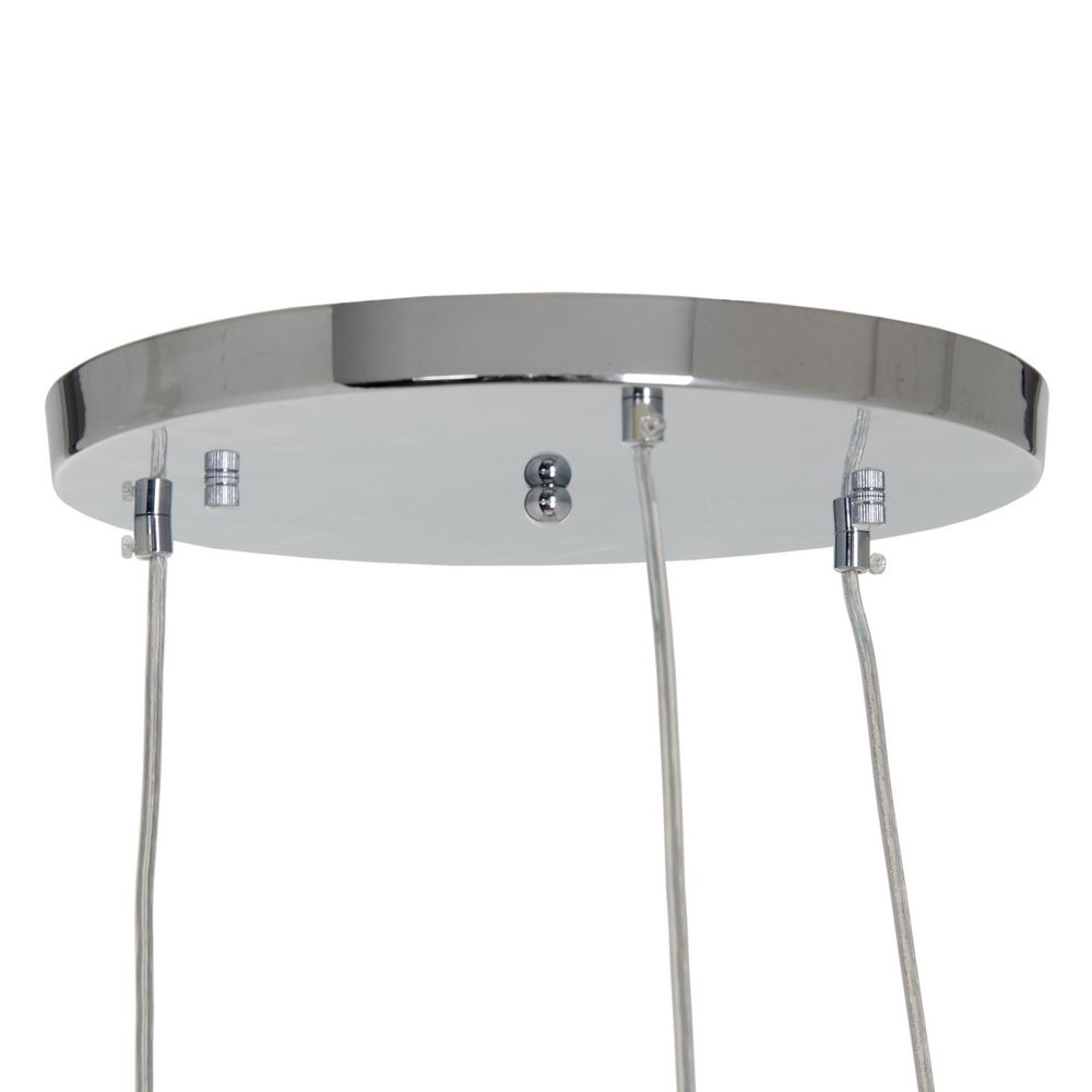 Gray Metal-Glass Ceiling Lamp 33 X 33 X 50 Cm