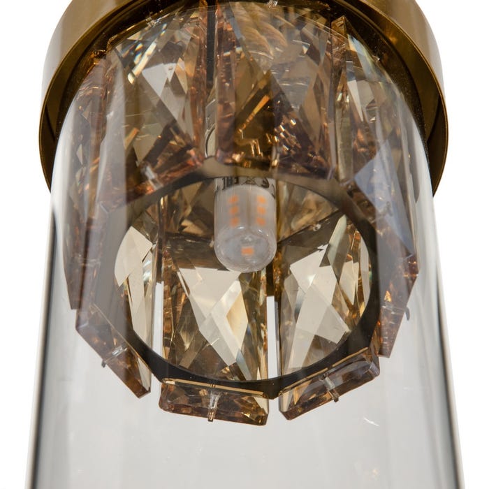 Lámpara Techo Oro Metal-Cristal 31 X 31 X 45 Cm