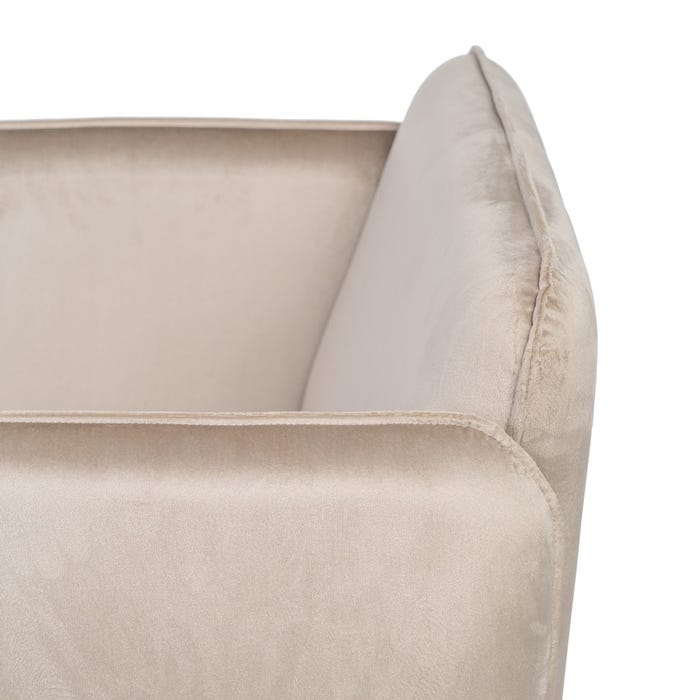 Sillón Terciopelo Beige Tejido-Metal 76 X 64 X 77 Cm