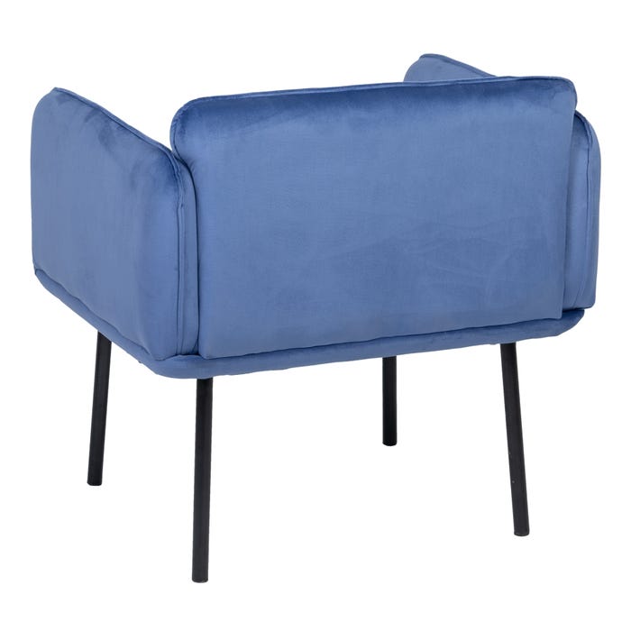 Sillón Terciopelo Azul Tejido-Metal 76 X 64 X 77 Cm