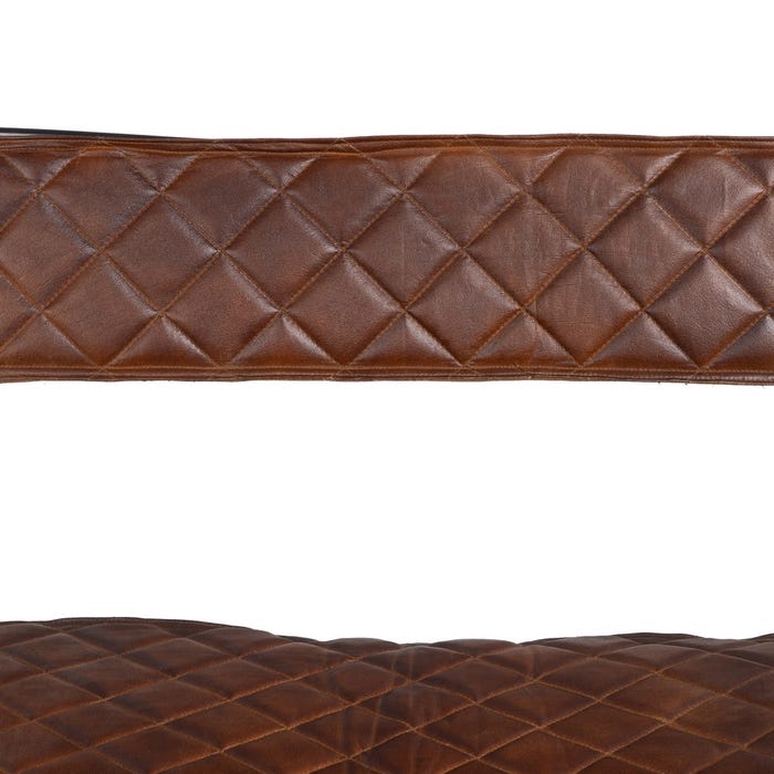 Brown Metal / Leather Living Room Chair 76 X 75 X 89 Cm