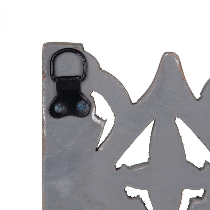 Cabide de parede cinza DM 40 x 13 x 13 cm