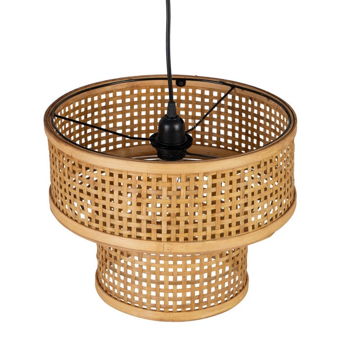 Lámpara Techo Natural Bambú Iluminación 34 X 34 X 26,50 Cm