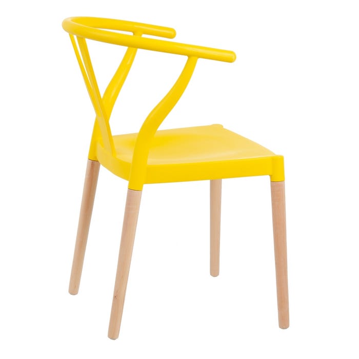 Silla Amarillo Pp-Madera 46 X 42 X 78,50 Cm