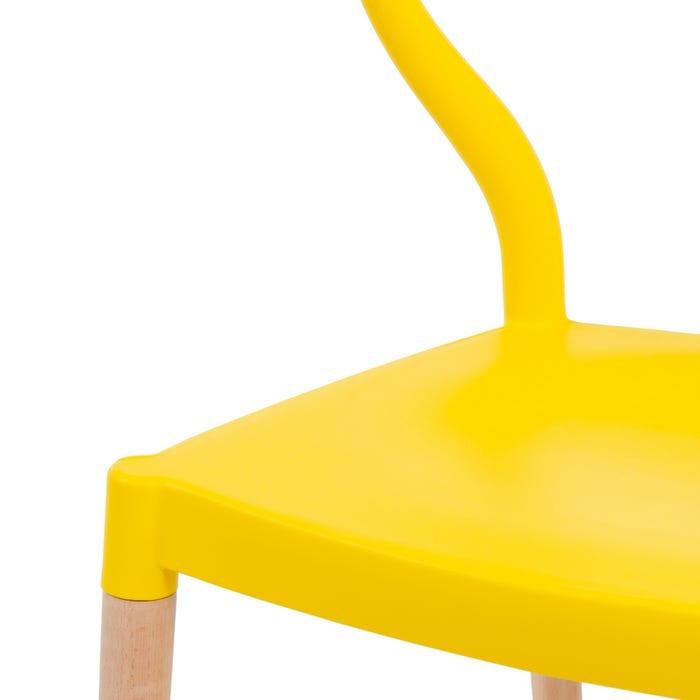 Silla Amarillo Pp-Madera 46 X 42 X 78,50 Cm