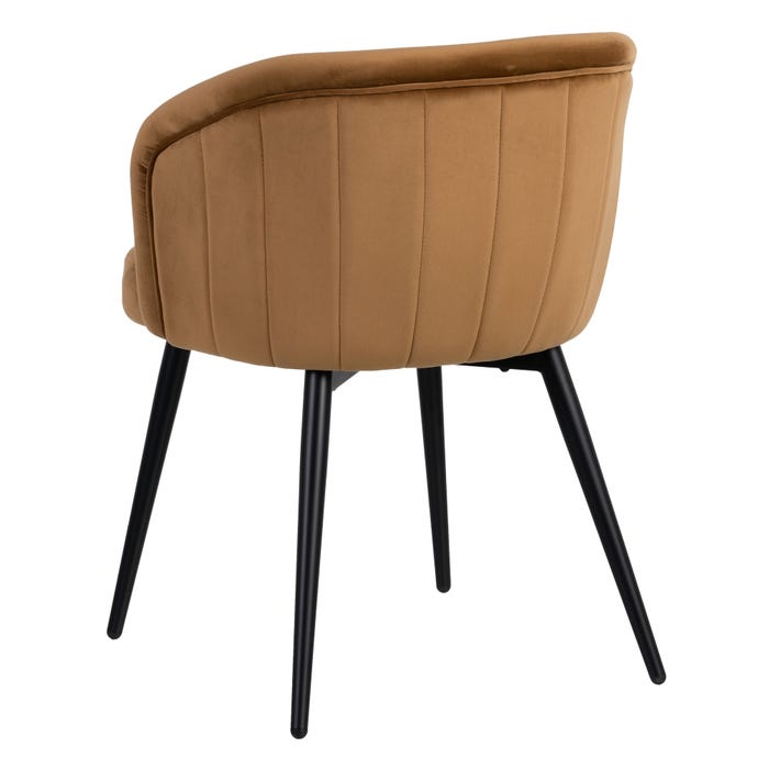 Silla Terciopelo Camel Metal / Tejido 57 X 56 X 76,50 Cm