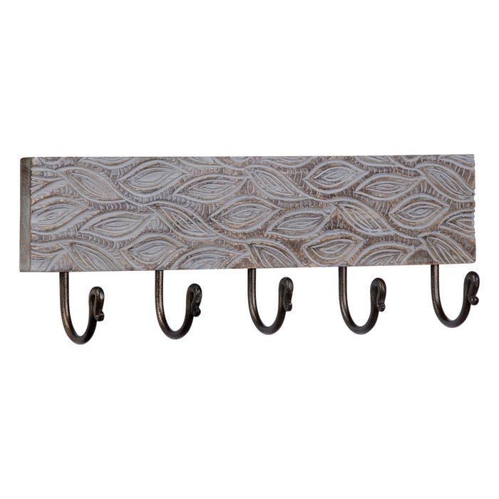 Percha Pared Madera / Metal 45,50 X 7 X 15,50 Cm