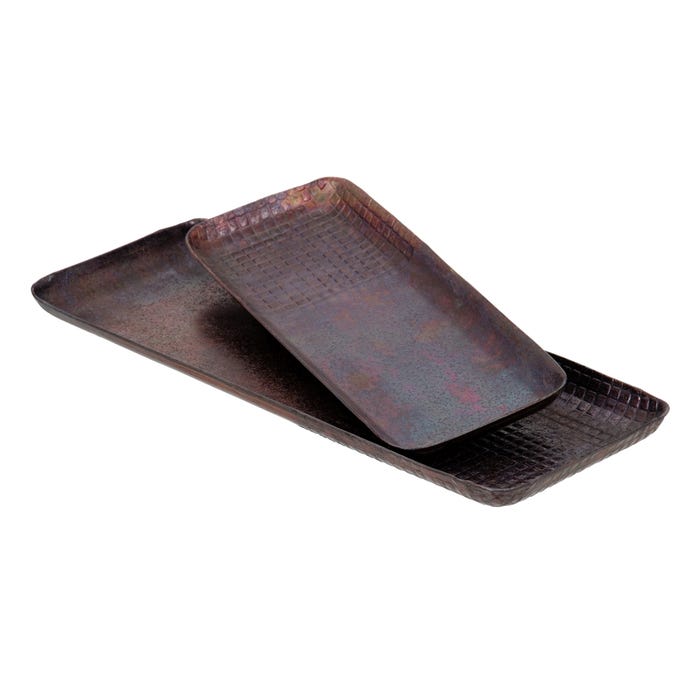 Bandeja Bronce Aluminio Decoración 32 X 12 X 2 Cm