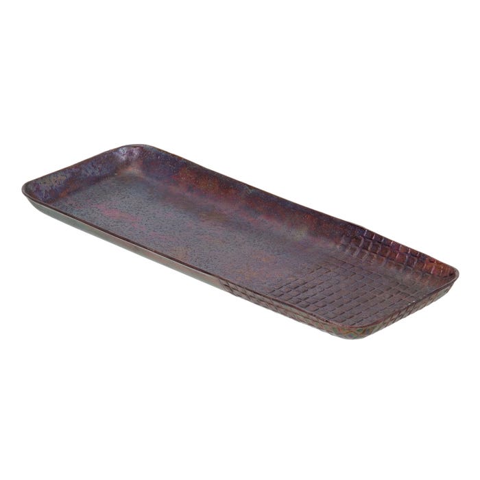 Bandeja Bronce Aluminio Decoración 32 X 12 X 2 Cm