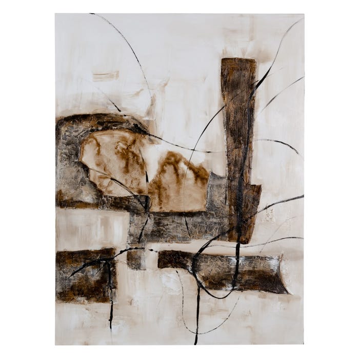 Pintura abstrata pintada à mão sobre tela em moldura de maca. 2 modelos.