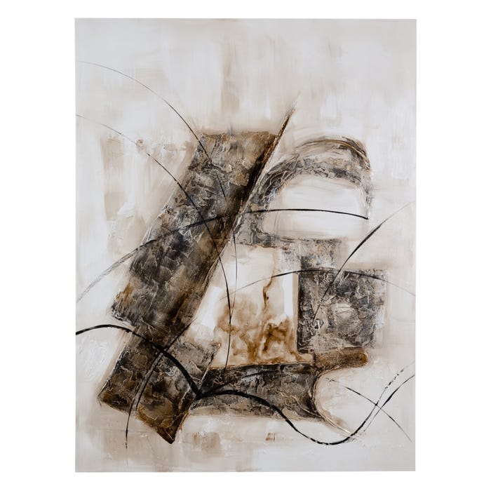 Pintura abstrata pintada à mão sobre tela em moldura de maca. 2 modelos.