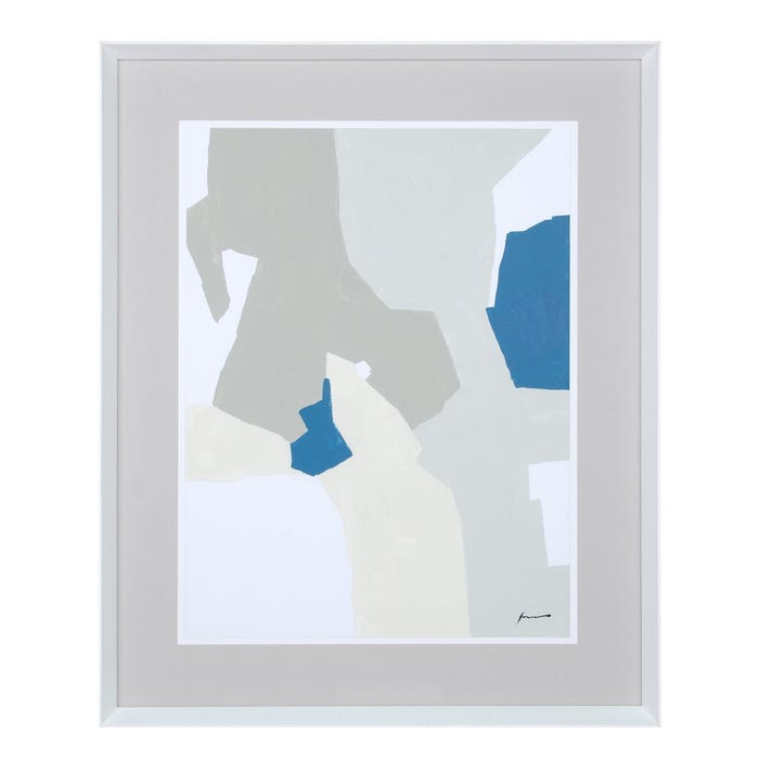 Cuadro Abstracto Blanco-Gris Lienzo 82,50 X 6 X 103,50 Cm