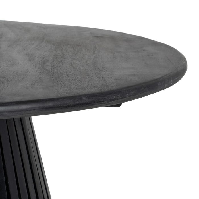 Mesa Comedor Negro Madera De Mango Salón 100 X 100 X 76 Cm