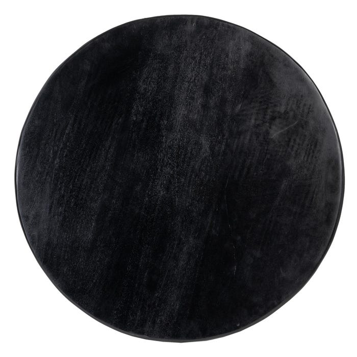 Mesa Centro Negro Madera De Mango Salón 90 X 90 X 45 Cm