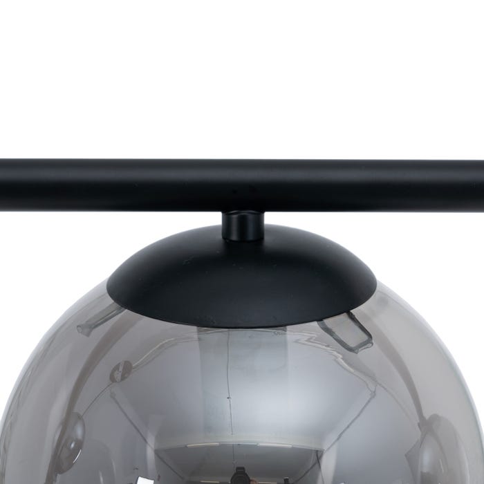 Lámpara Techo Negro Metal-Cristal 100 X 15 X 30 Cm