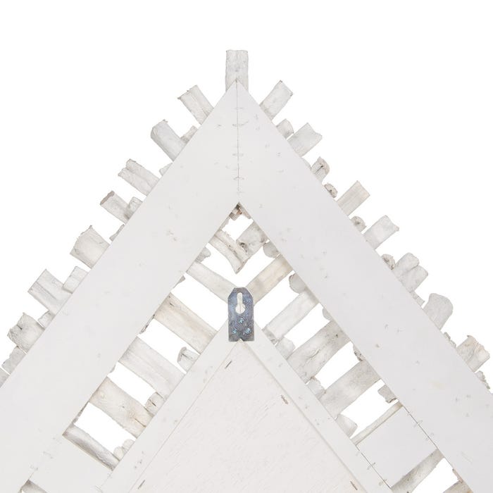 Espejo Blanco Rozado Madera De Teca 95 X 8 X 115 Cm