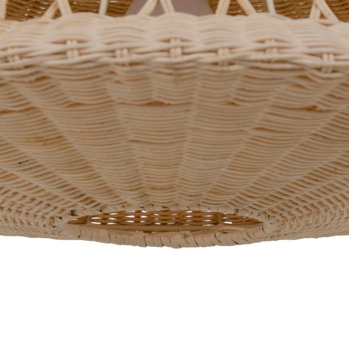 Luminária de teto em rattan creme/metal 52,50 x 52,50 x 25 cm