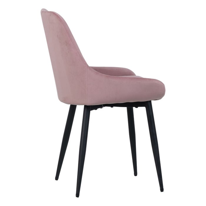 Silla Rosa Hierro / Poliester Salón 50 X 58 X 85 Cm