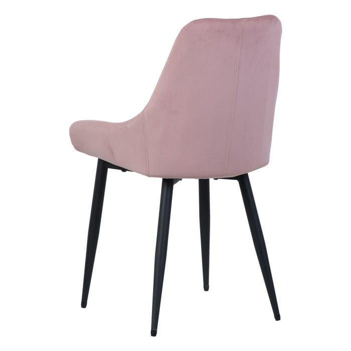 Silla Rosa Hierro / Poliester Salón 50 X 58 X 85 Cm