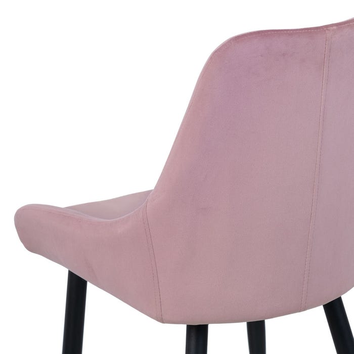 Silla Rosa Hierro / Poliester Salón 50 X 58 X 85 Cm