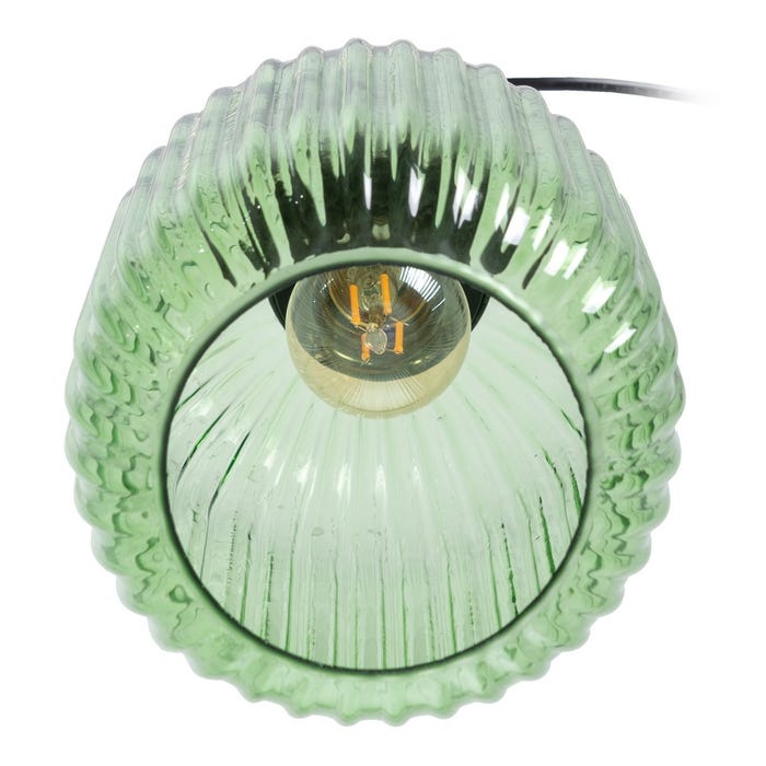 Lámpara Techo Verde Metal-Cristal 14 X 14 X 32 Cm
