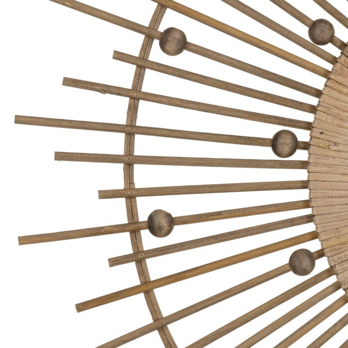Natural Bamboo Mirror Decoration 70 X 3 X 70 Cm