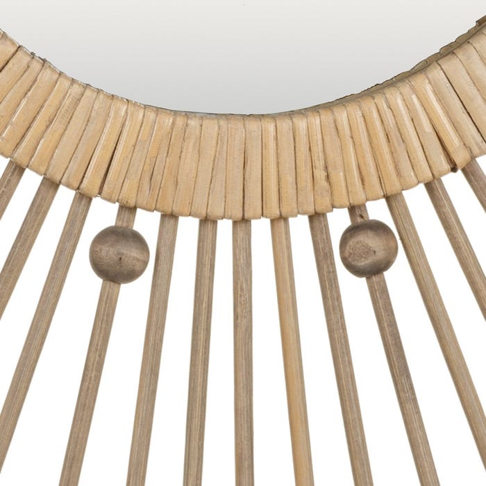 Natural Bamboo Mirror Decoration 70 X 3 X 70 Cm