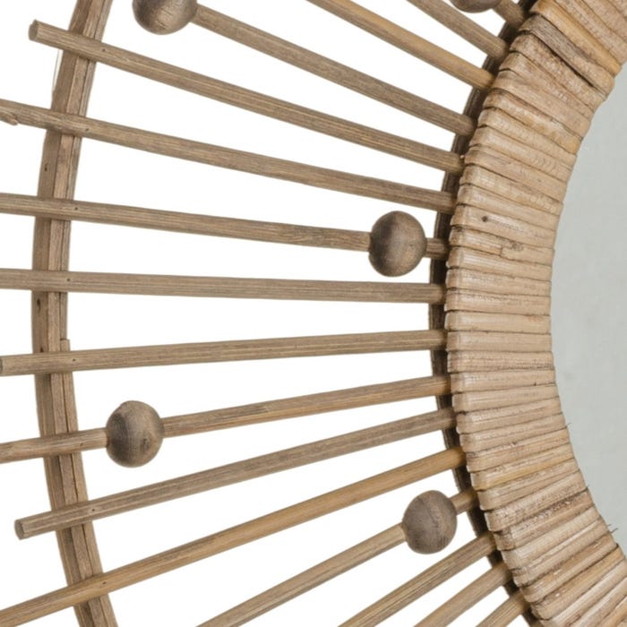 Natural Bamboo Mirror Decoration 70 X 3 X 70 Cm