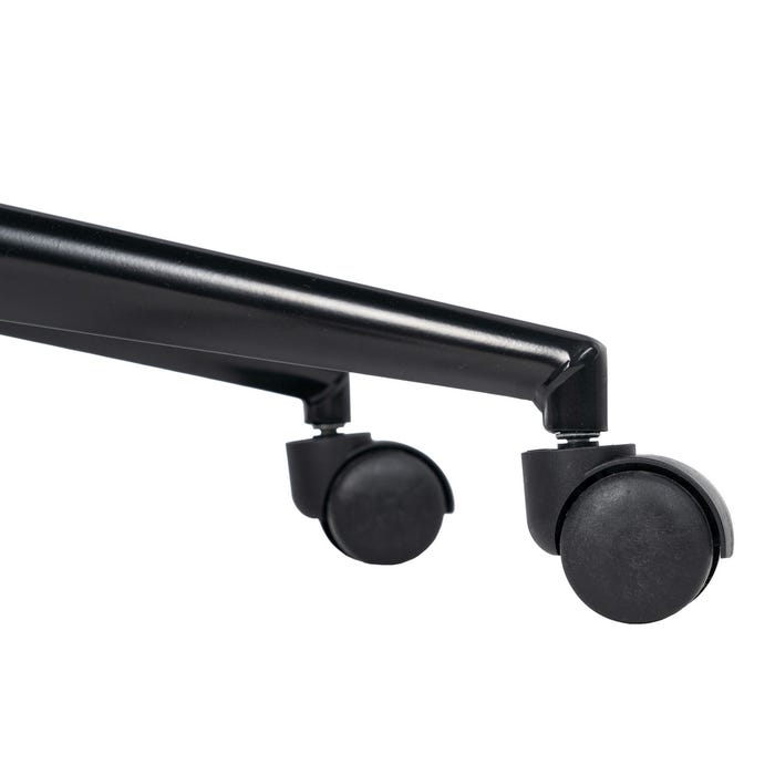 Cadeira de rodas de metal preto / couro sintético 56 x 56 x 92 cm