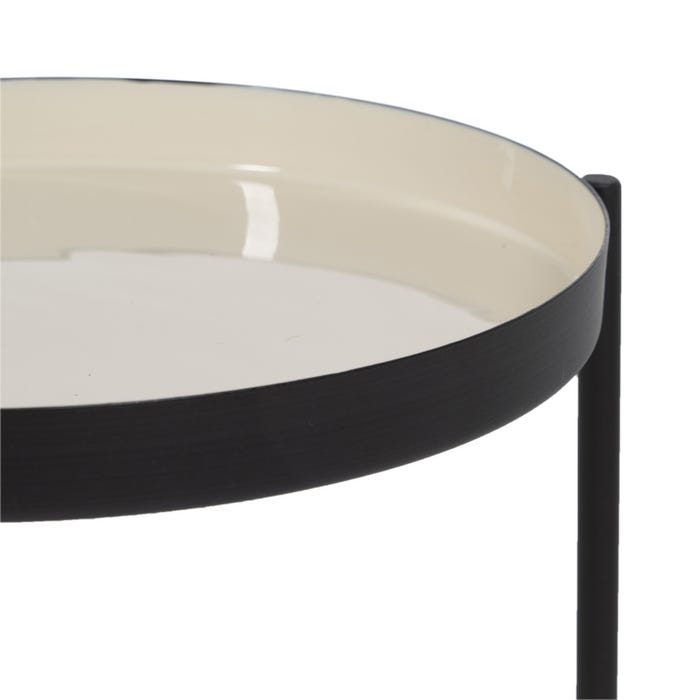 Black-Taupe Iron Side Table Living Room 30 X 30 X 40.50 Cm