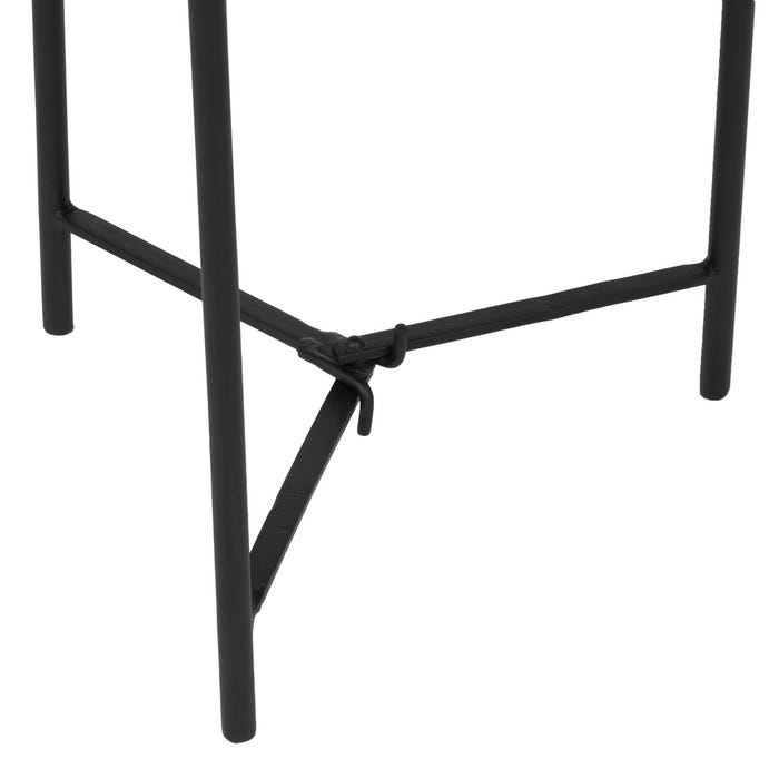 Black-Taupe Iron Side Table Living Room 30 X 30 X 40.50 Cm