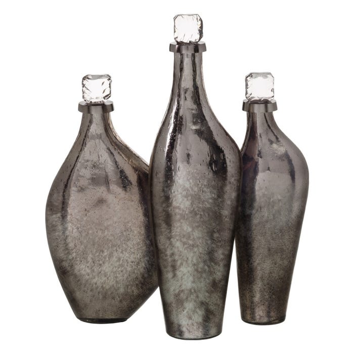 Garrafa de prata decorativa 15 x 13 x 54 cm