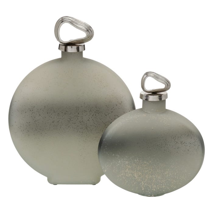 Garrafa Decorativa Cinza-Prata 30 X 7 X 39 Cm