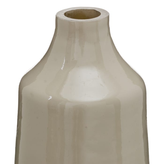Garrafa Decorativa Bege-Prata 15 X 11 X 37 Cm