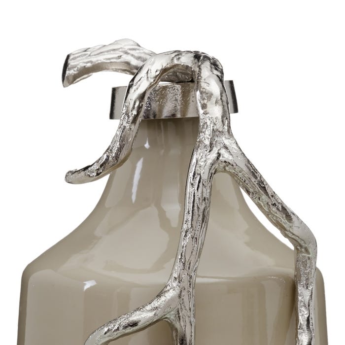 Garrafa Decorativa Bege-Prata 20 X 11 X 53 Cm