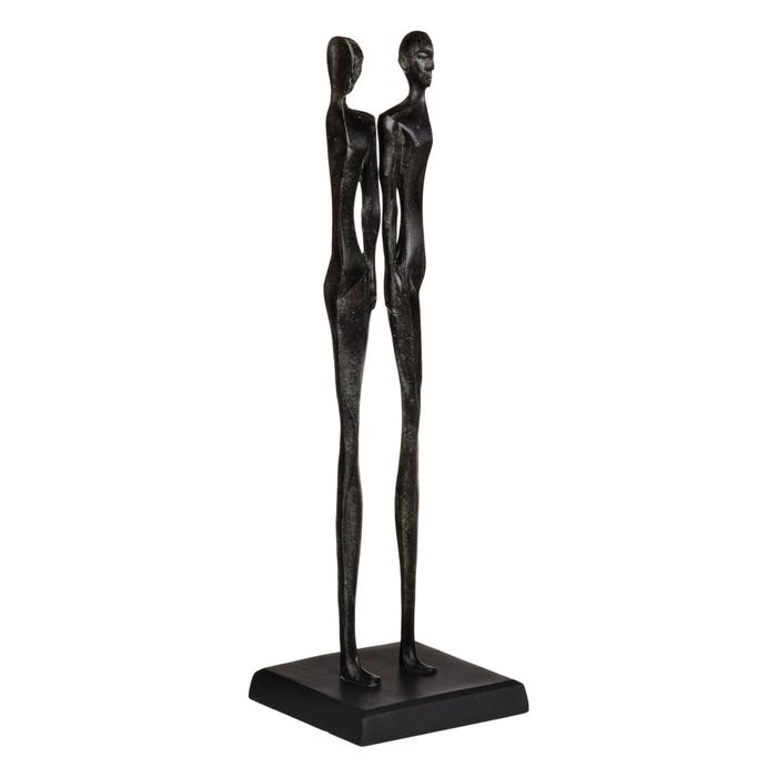 Figura Negro Aluminio Decoración 18 X 18 X 62 Cm