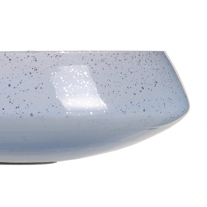 Decoração de centro de mesa de cristal azul 24 x 24 x 8 cm