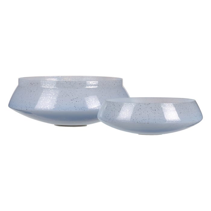 Decoração de centro de mesa de cristal azul 32 x 32 x 12 cm