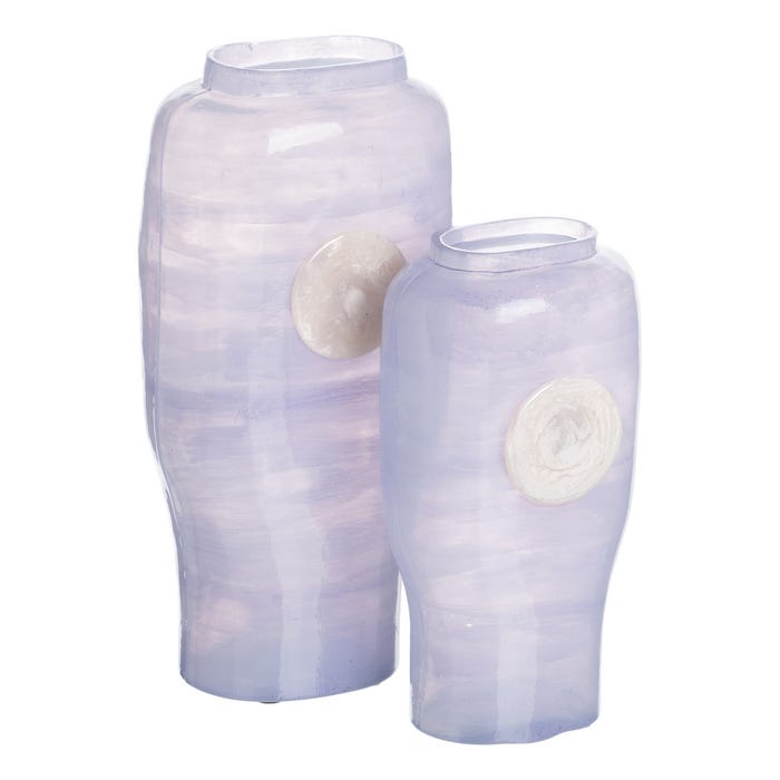 Jarrón Azul-Blanco Cristal Decoración 15 X 9 X 31 Cm