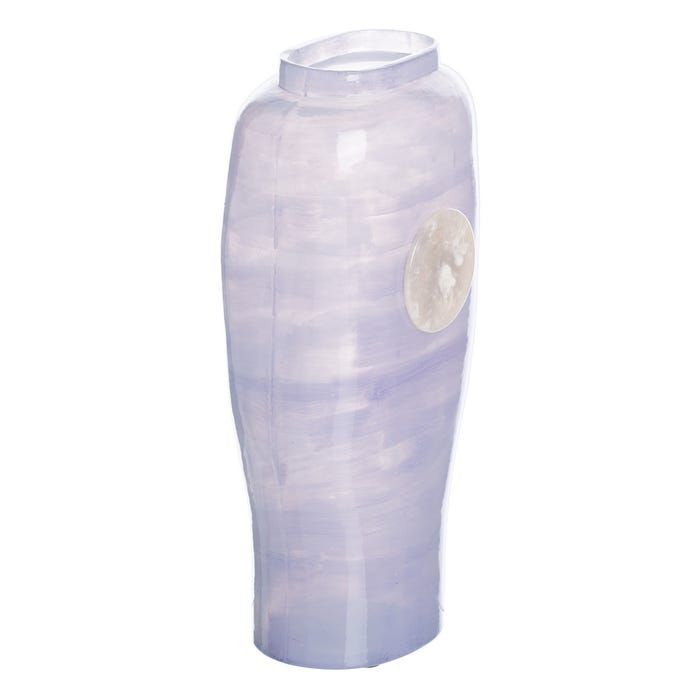 Jarrón Azul-Blanco Cristal Decoración 15 X 9 X 31 Cm