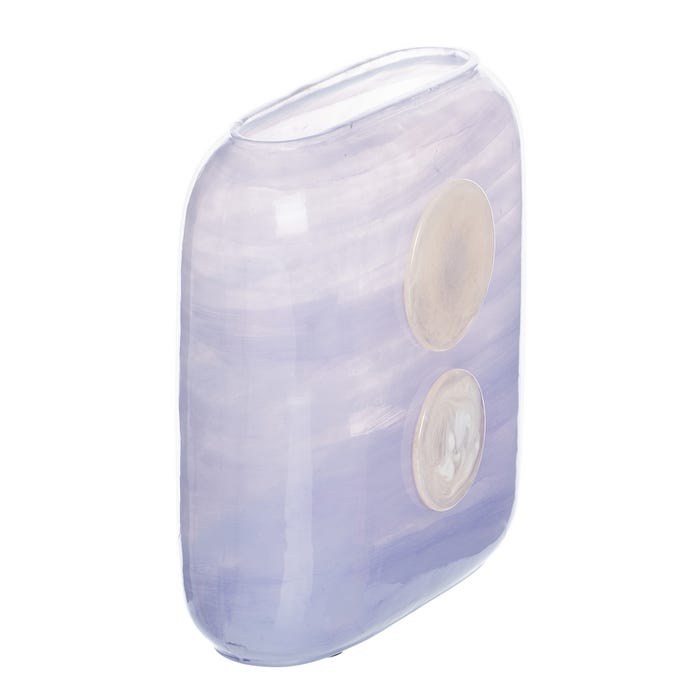 Jarrón Azul-Blanco Cristal Decoración 22 X 10 X 24 Cm