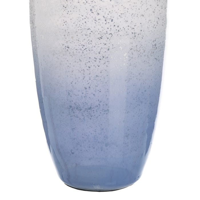 Garrafa de vidro azul decorativa 16 x 16 x 44 cm