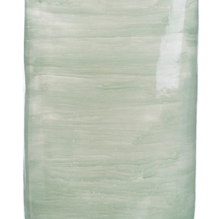 Garrafa de vidro decorativa verde-prateada 19 x 13 x 62 cm