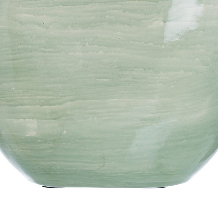 Garrafa de vidro decorativa verde-prateada 19 x 13 x 62 cm