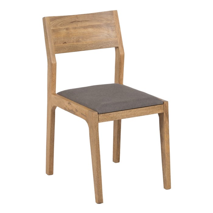 Silla Natural-Gris Madera / Tejido Salón 44 X 48 X 84 Cm