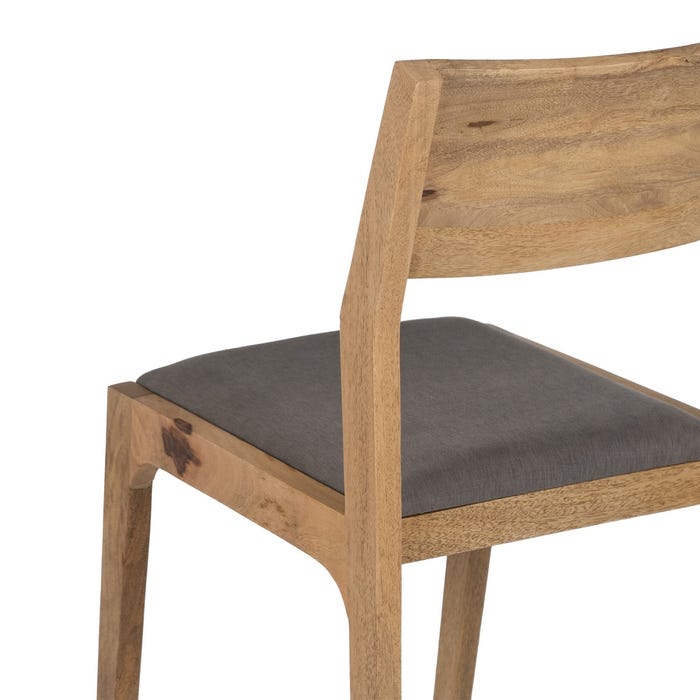 Silla Natural-Gris Madera / Tejido Salón 44 X 48 X 84 Cm