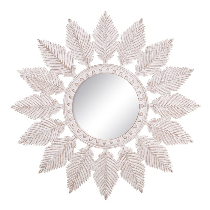 Espejo Blanco Rozado Dm Decoración 90 X 1,75 X 90 Cm